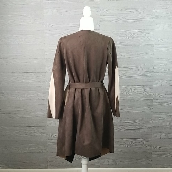 ZARA // ltd ed rare faux patchwork suede belted trench coat - Picture 13 of 16